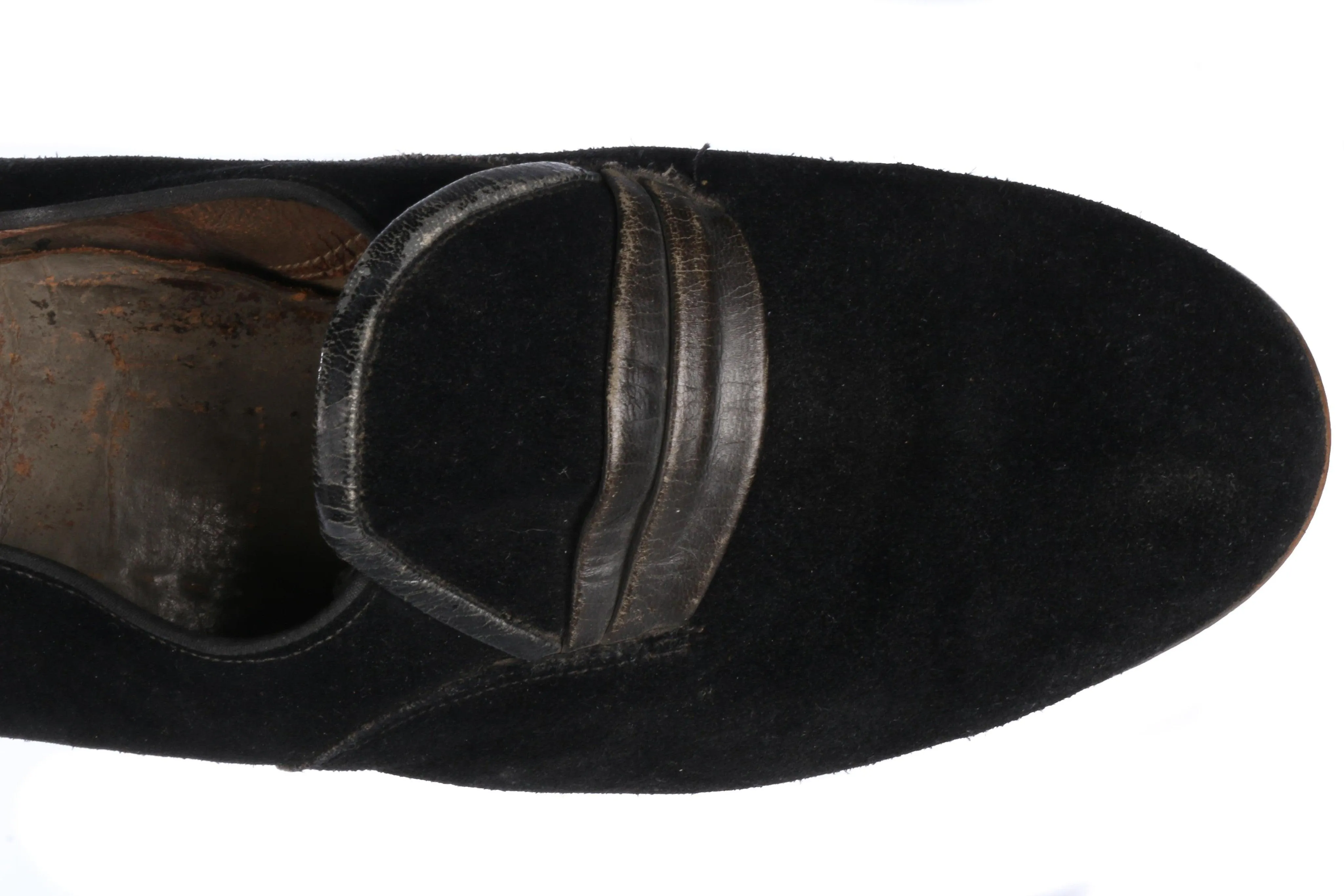 1930's/40's Black Suede Vintage Shoes Est Size UK 5