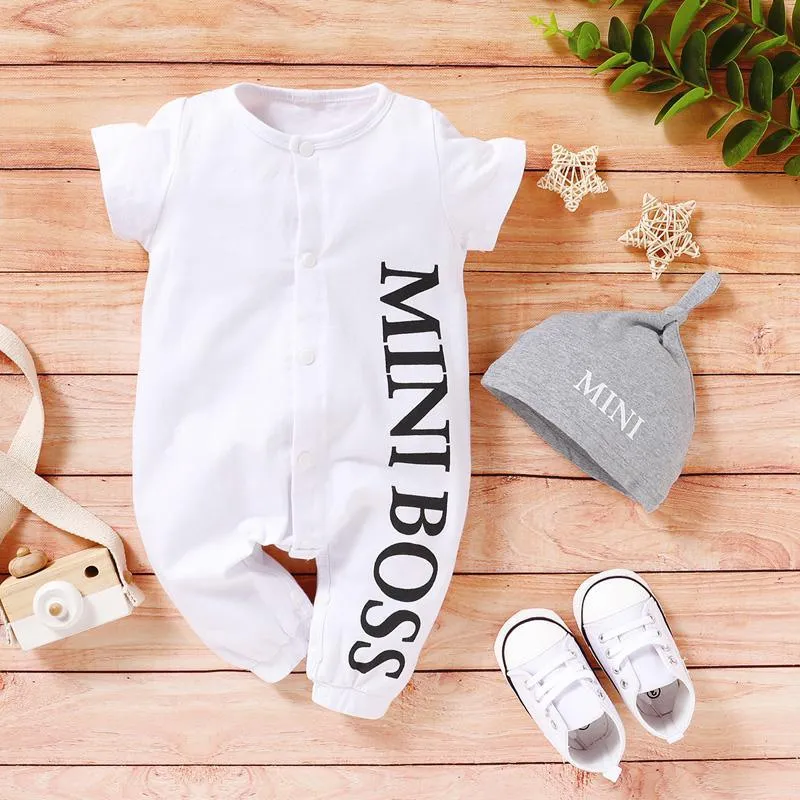 2-piece Letter Printed Bodysuit & Hat for Baby Boy（No Shoesï¼?Wholesale