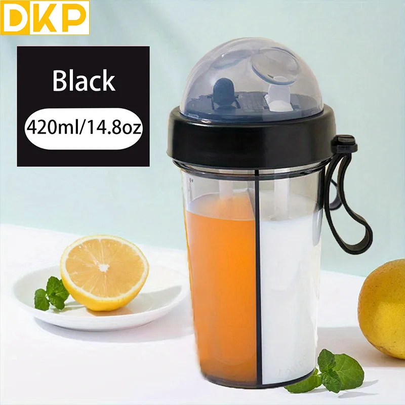 420ml/21.2oz 600ml DKP Double-Drinking Water Bottle - 14.8oz Creative Cup With Straws For Adults - Perfect For Outdoors, Cycling, Camping, Hiking, Travel, Office, Gym, And School