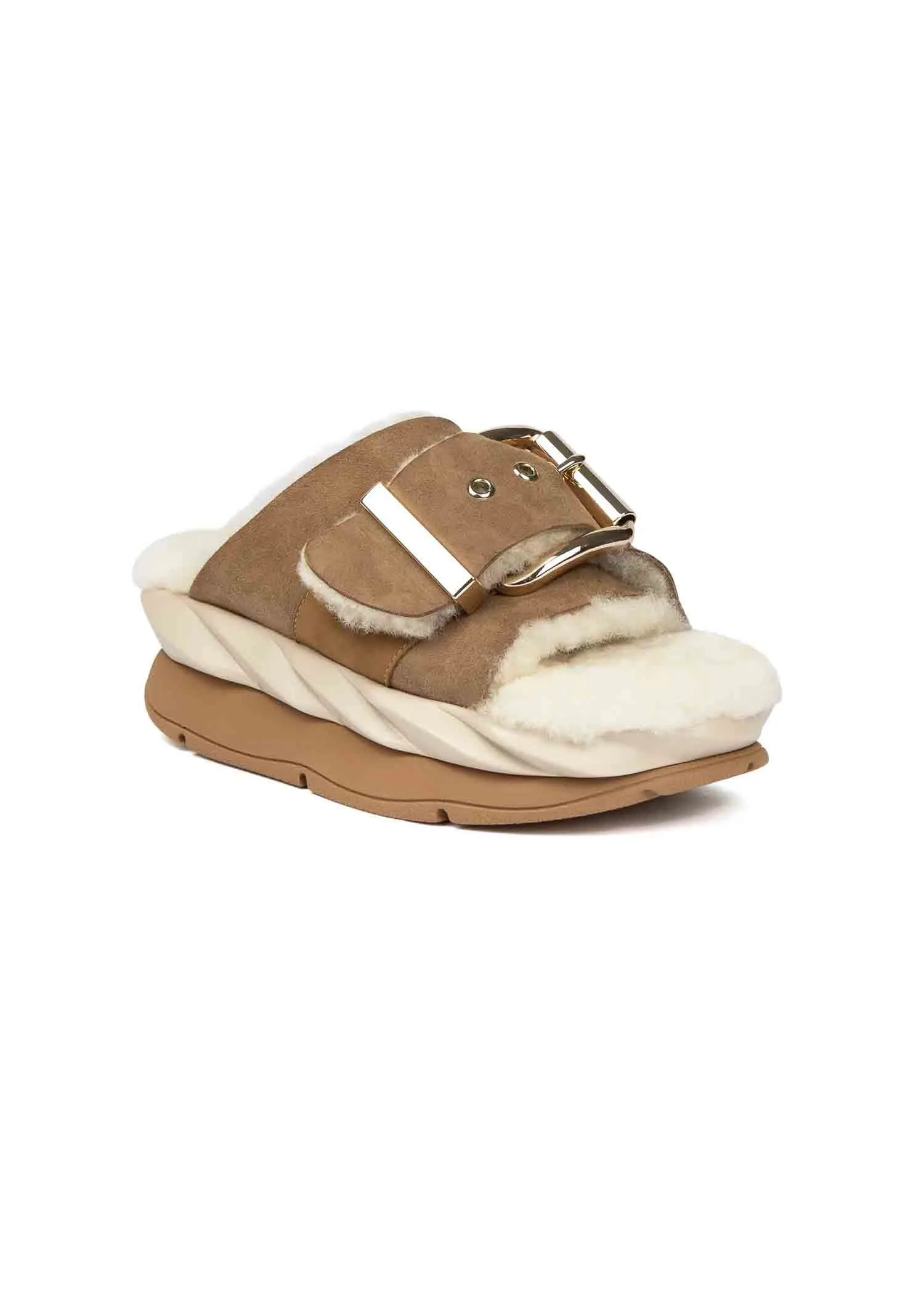 4CCCCEES Mellow Laze Shearling Slide - MD