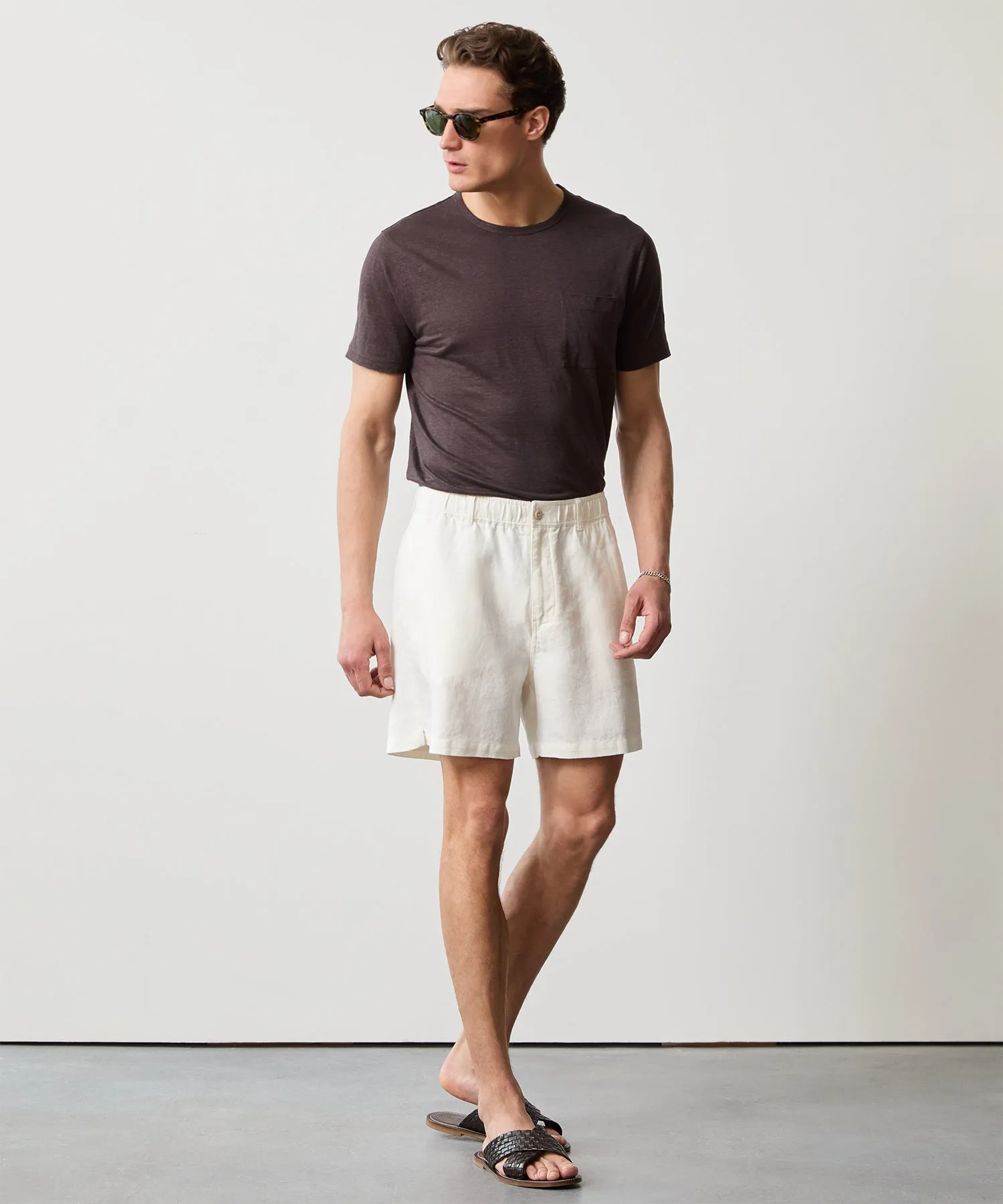 5" Linen Beachcomber Short in Bisque