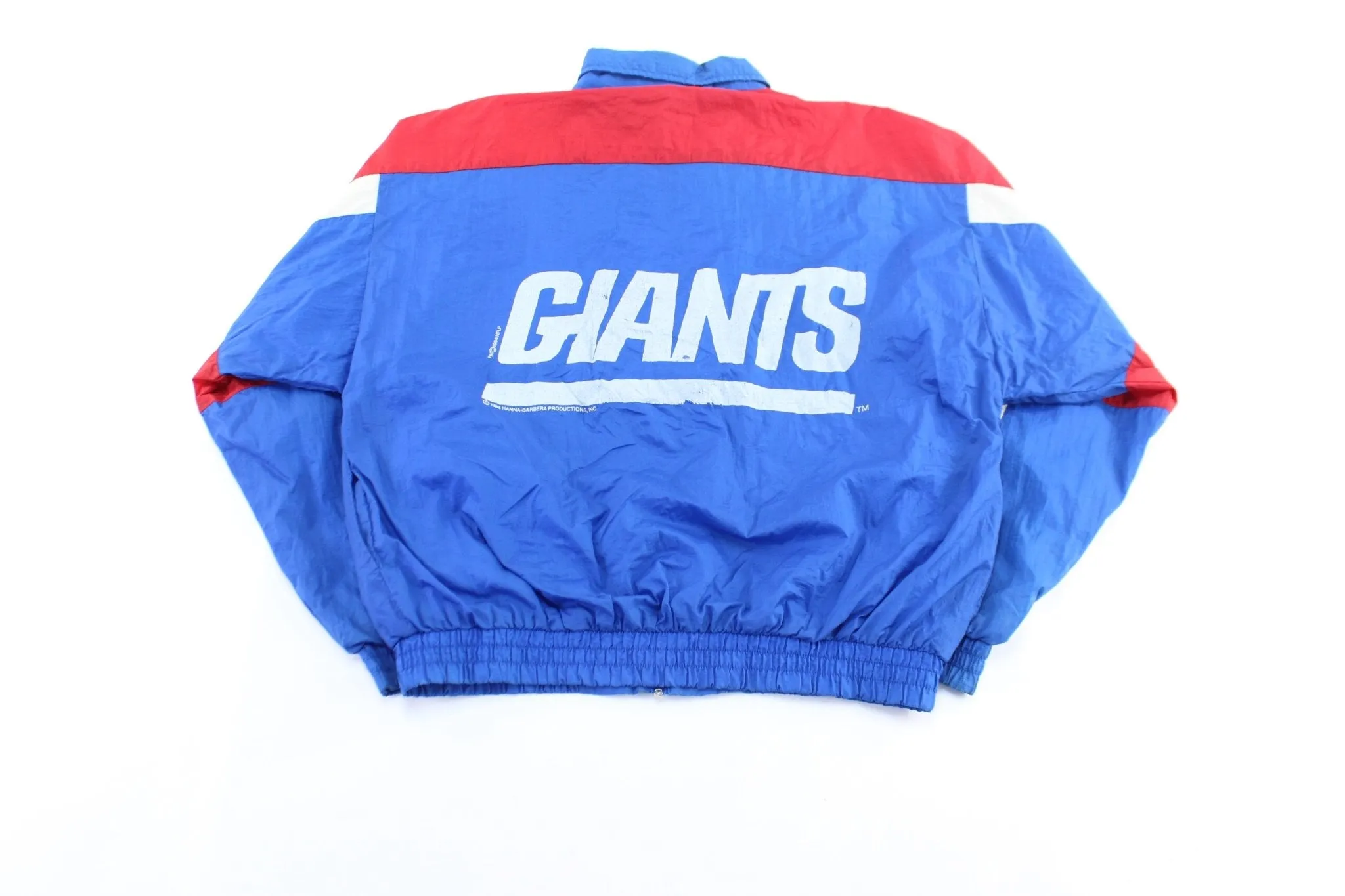 90's New York Giants Embroidered Fred Flintstone Zip Up Jacket