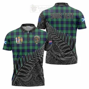 Abercrombie Crest Tartan Zipper Polo Shirt with New Zealand Silver Fern Half Style