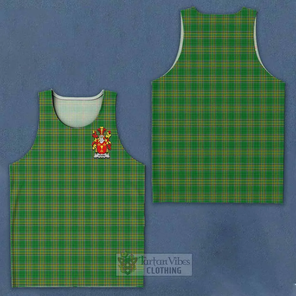 Adams Irish Clan Tartan Men's Tank Top with Coat of Arms