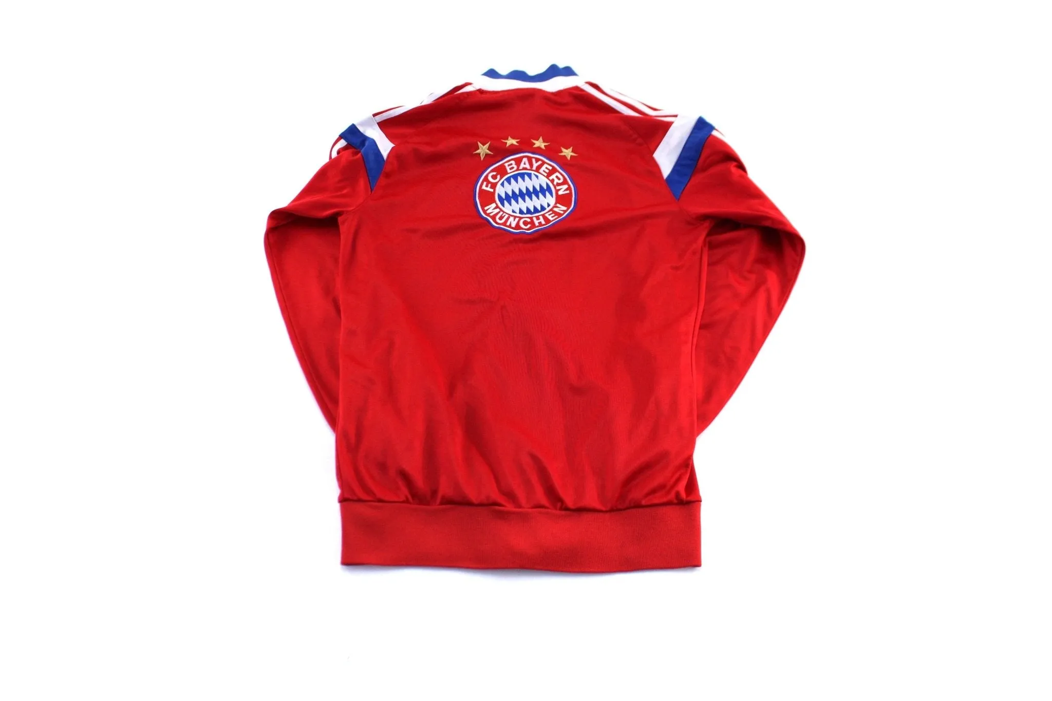 Adidas Embroidered Logo FC Bayern Munchen Striped Zip Up Jacket