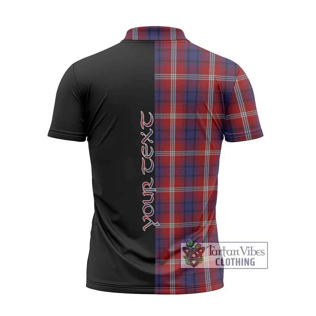 Ainslie Tartan Zipper Polo Shirt with Family Crest and Half Of Me Style