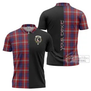 Ainslie Tartan Zipper Polo Shirt with Family Crest and Half Of Me Style