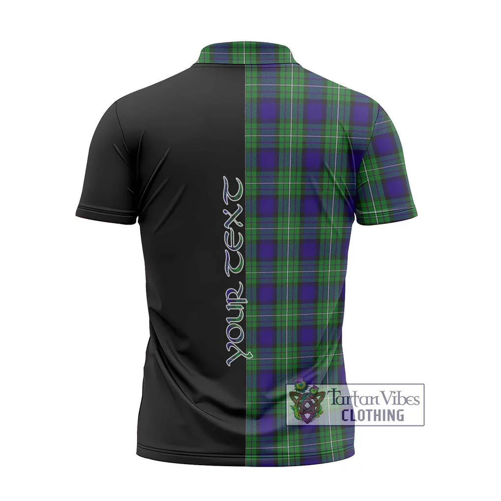 Alexander Tartan Zipper Polo Shirt with Family Crest and Half Of Me Style