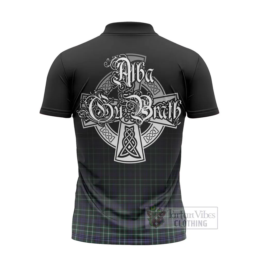 Allardice Tartan Zipper Polo Shirt Featuring Alba Gu Brath Family Crest Celtic Inspired