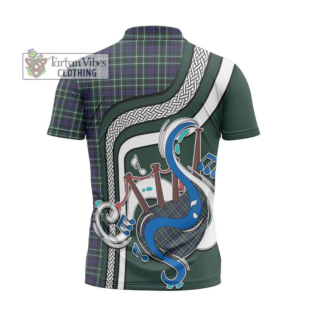 Allardice Tartan Zipper Polo Shirt with Epic Bagpipe Style