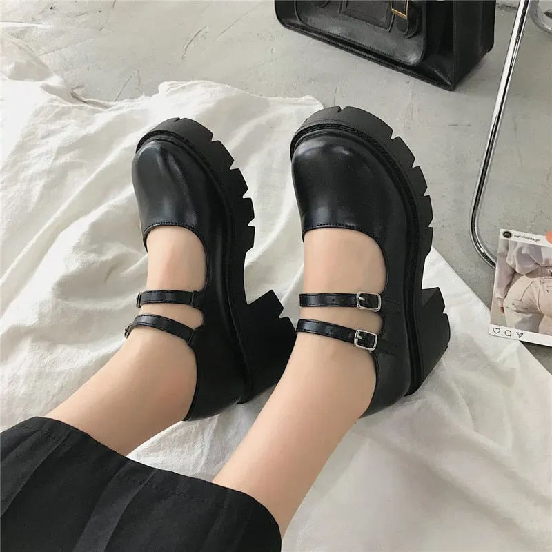 Amozae-Back to school outfit   Lolita Shoes On Heels Platform Shoes Women's Shoes Japanese Style Mary Janes Vintage Girls High Heel Student Shoes Sandals Pumps