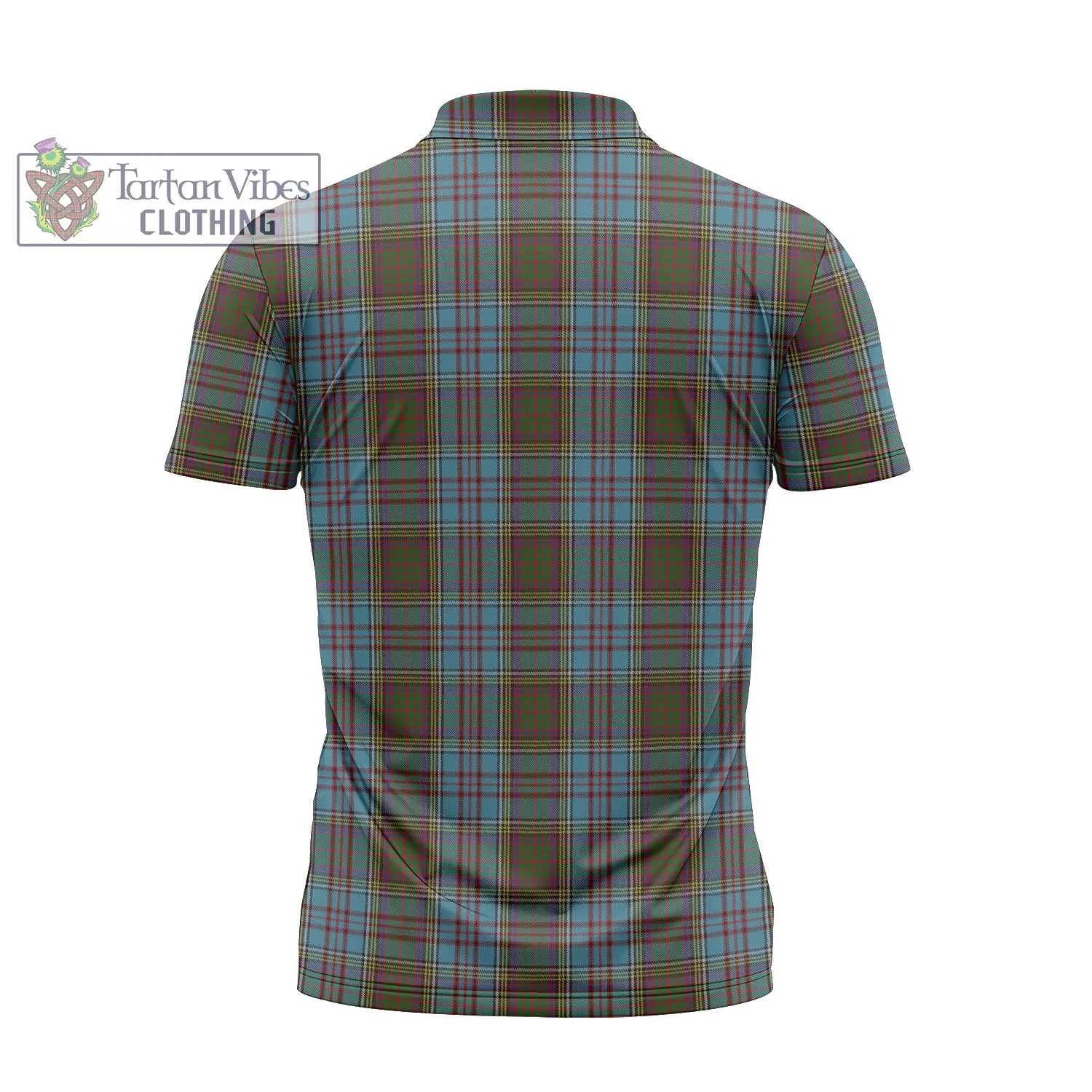 Anderson Tartan Zipper Polo Shirt with Family Crest