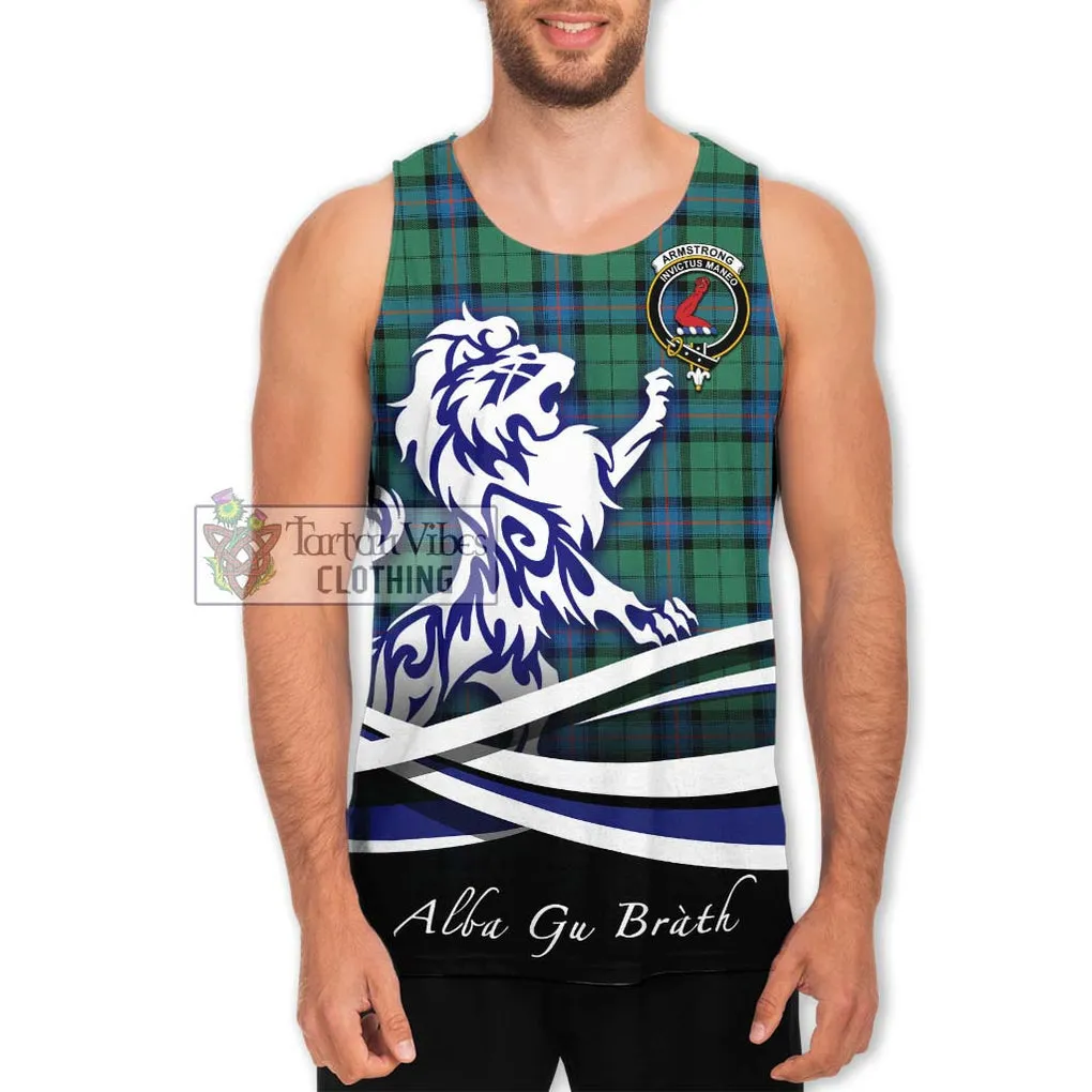 Armstrong Ancient Tartan Men's Tank Top with Alba Gu Brath Regal Lion Emblem