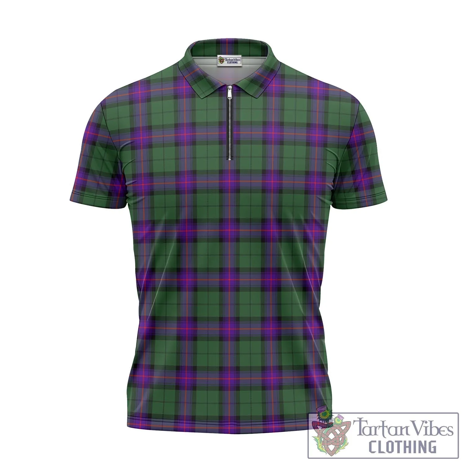 Armstrong Modern Tartan Zipper Polo Shirt