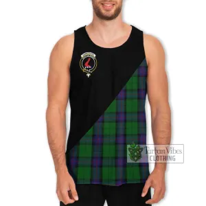 Armstrong Tartan Men's Tank Top with Family Crest and Military Logo Style