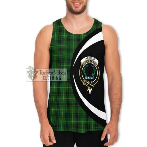 Arthur Tartan Men's Tank Top with Family Crest Circle Style