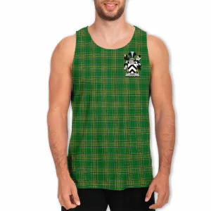 Ashe Irish Clan Tartan Men's Tank Top with Coat of Arms