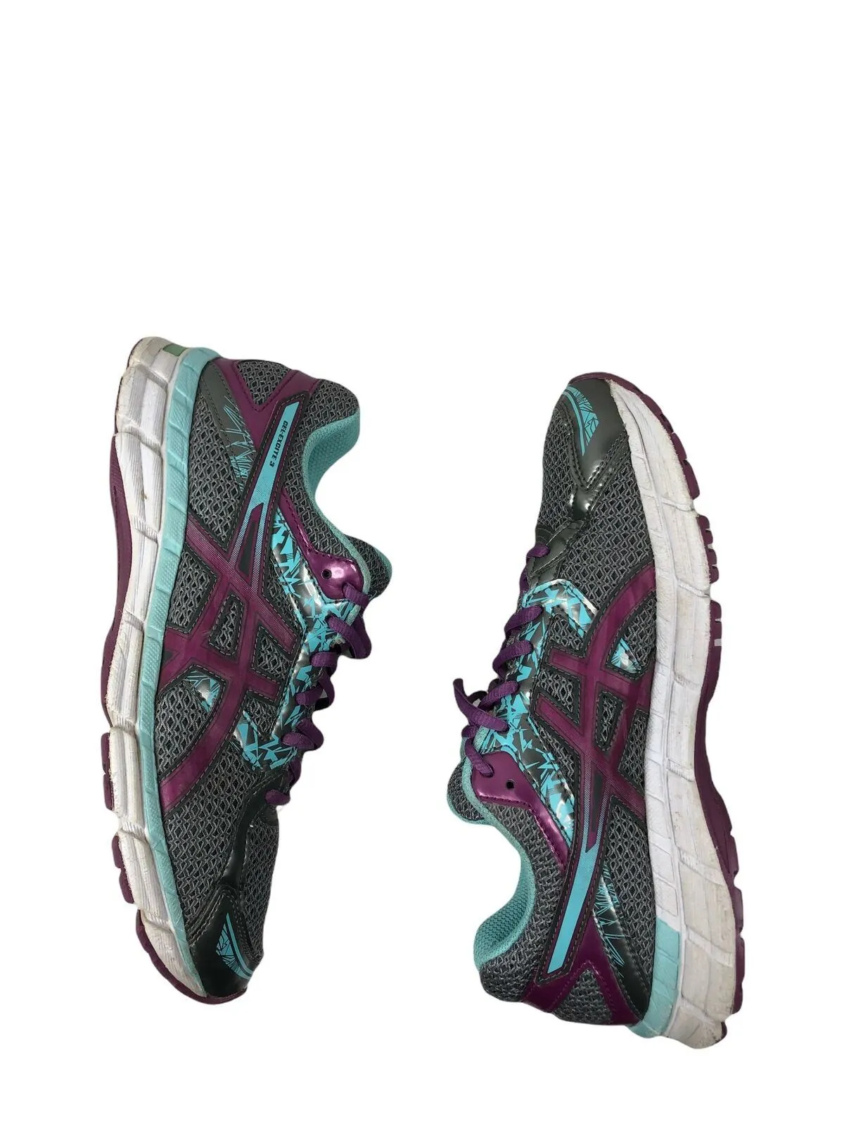 Asics Gel-Excite 3 Grey/Purple Running Shoes Women's (Size: 9) T5B9N