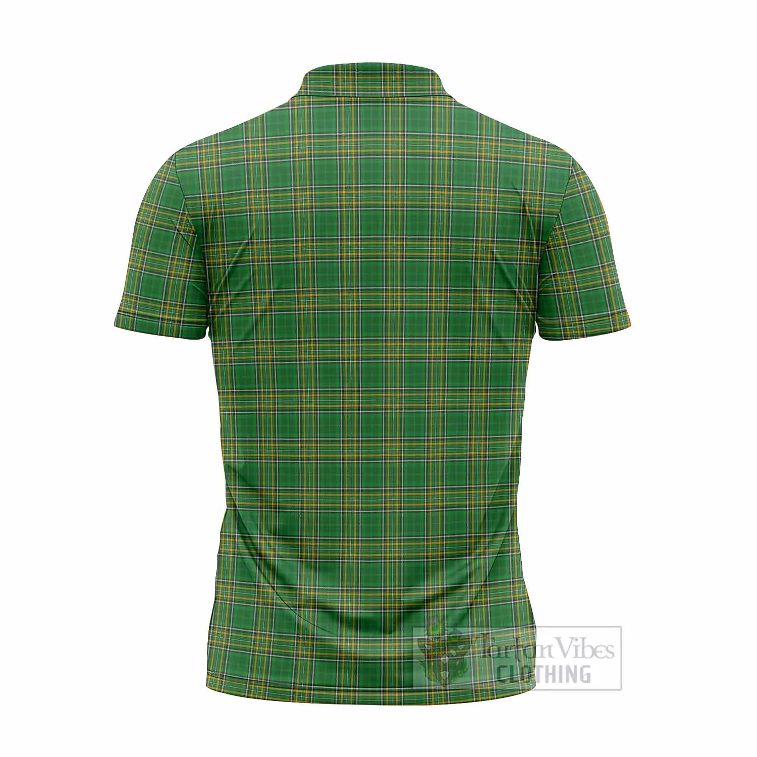 Aston Irish Clan Tartan Zipper Polo Shirt with Coat of Arms