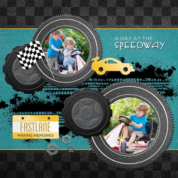 At the Speedway Digital Scrapbook Kit