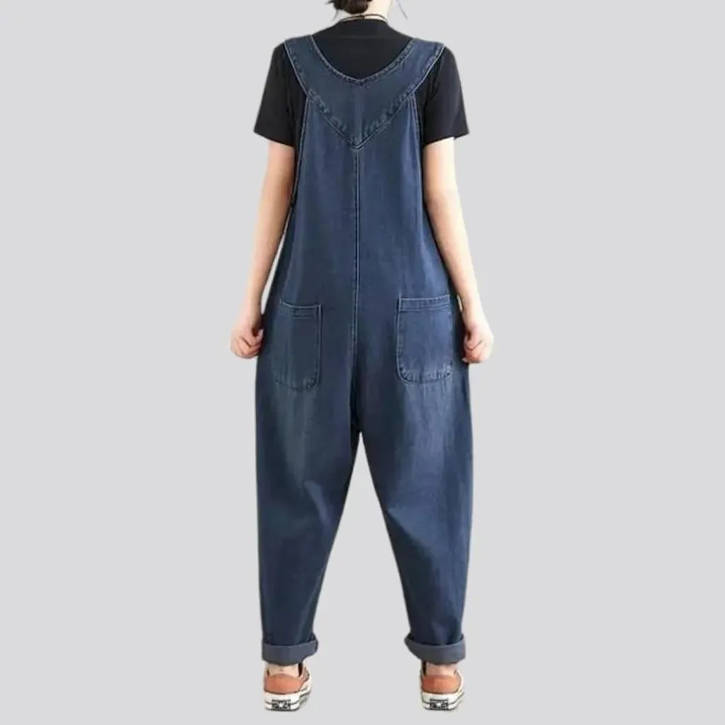 Baggy denim jumpsuit for women