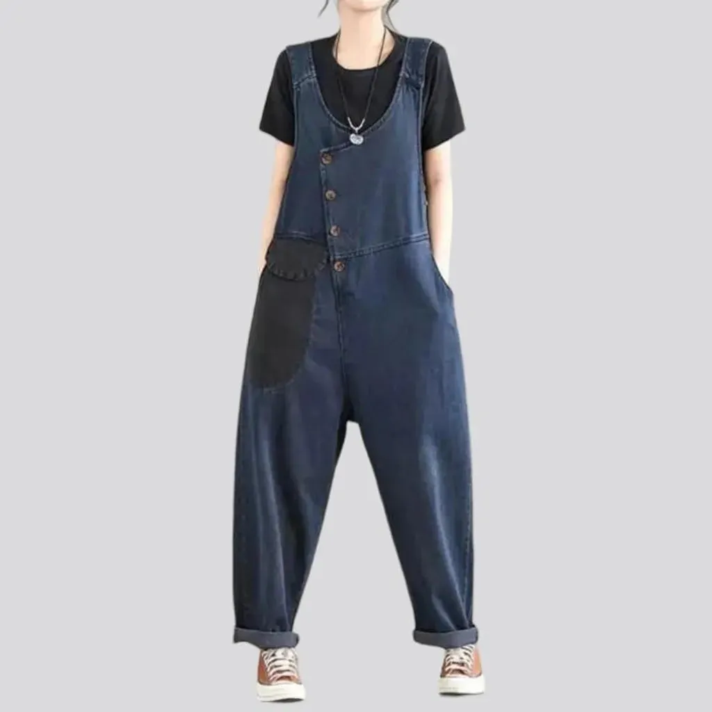 Baggy denim jumpsuit for women