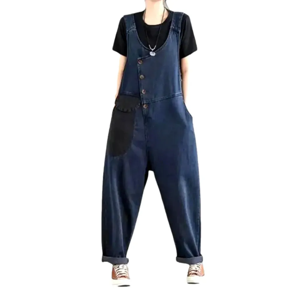 Baggy denim jumpsuit for women