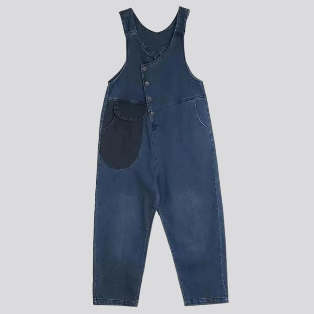 Baggy denim jumpsuit for women