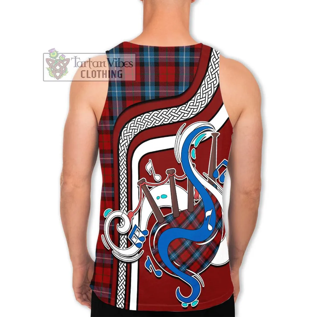 Baillie of Polkemmet Red Tartan Men's Tank Top with Epic Bagpipe Style