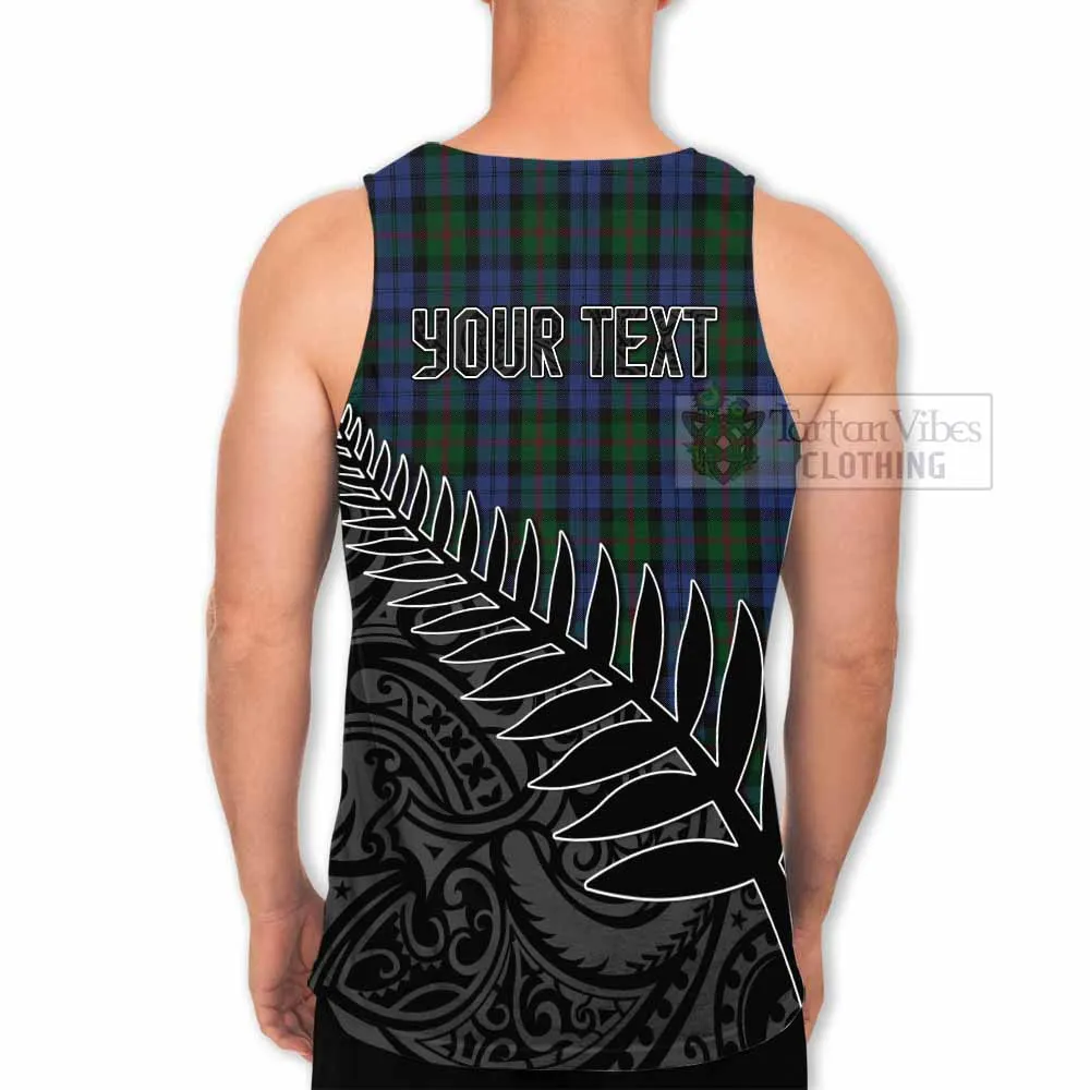 Baird Crest Tartan Men's Tank Top with New Zealand Silver Fern Half Style