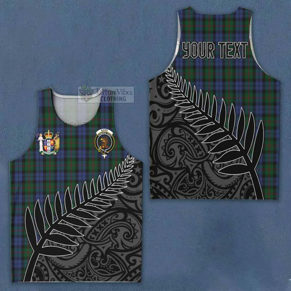 Baird Crest Tartan Men's Tank Top with New Zealand Silver Fern Half Style