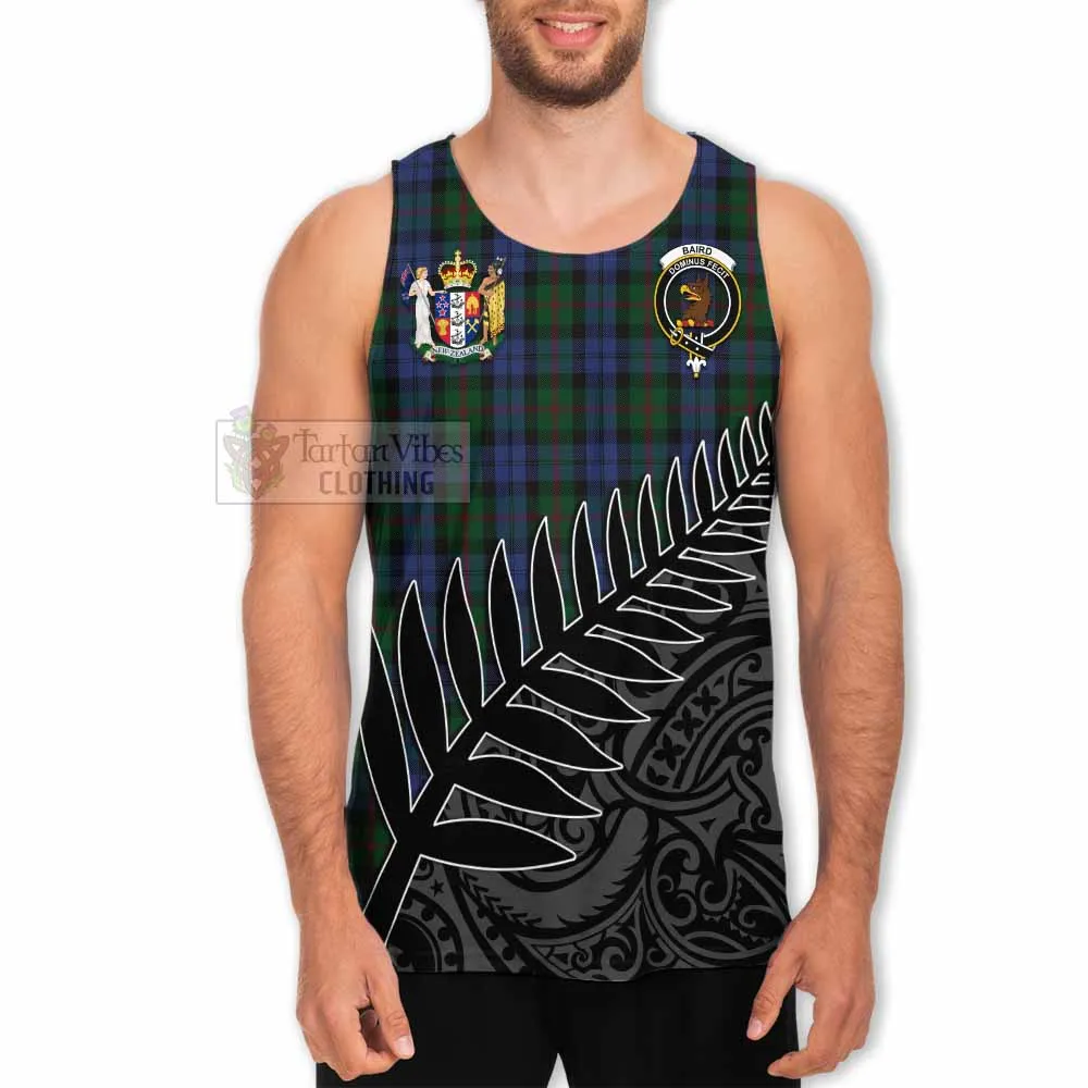 Baird Crest Tartan Men's Tank Top with New Zealand Silver Fern Half Style