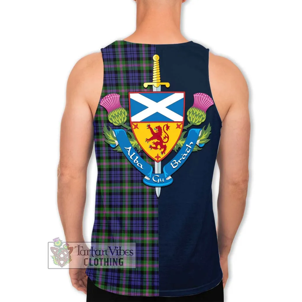 Baird Modern Tartan Men's Tank Top Alba with Scottish Lion Royal Arm Half Style