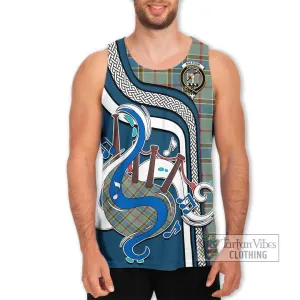 Balfour Blue Tartan Men's Tank Top with Epic Bagpipe Style