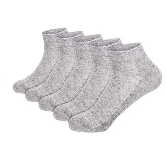 Bamboo Men Ankle Socks Thin Mesh Light Anti Odor Low Cut Soft Athletic Breathable Sock 5 Pairs