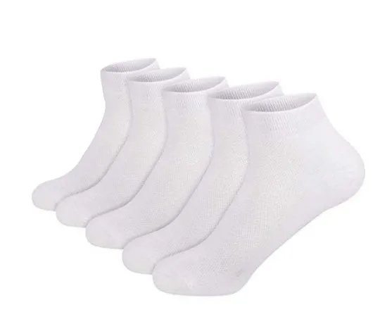 Bamboo Men Ankle Socks Thin Mesh Light Anti Odor Low Cut Soft Athletic Breathable Sock 5 Pairs