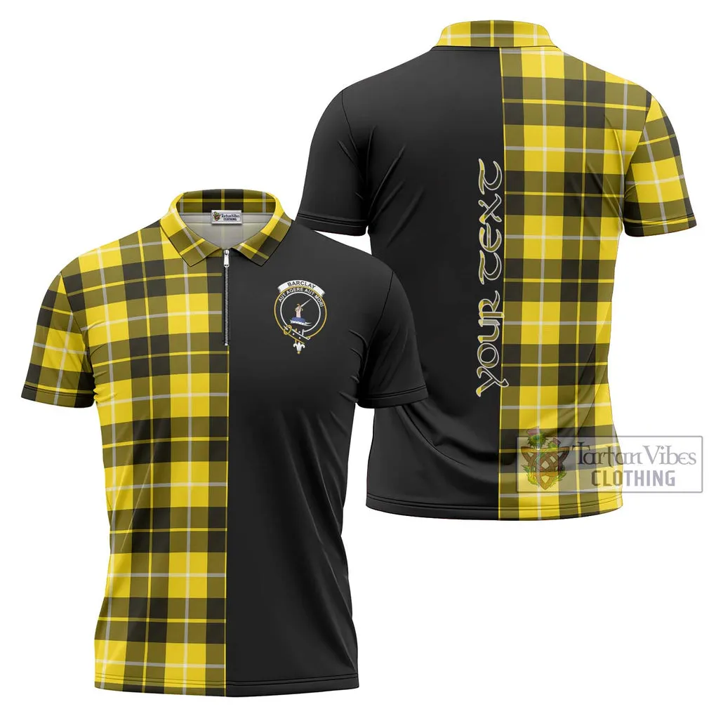 Barclay Dress Modern Tartan Zipper Polo Shirt with Family Crest and Half Of Me Style