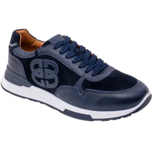 BARKER Boston Trainers - Mens - Navy Combi