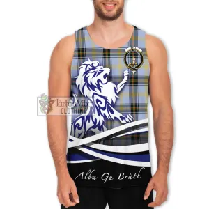 Bell Tartan Men's Tank Top with Alba Gu Brath Regal Lion Emblem