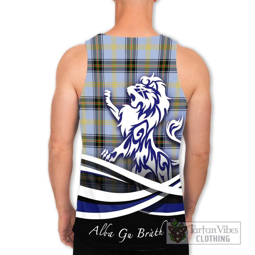 Bell Tartan Men's Tank Top with Alba Gu Brath Regal Lion Emblem