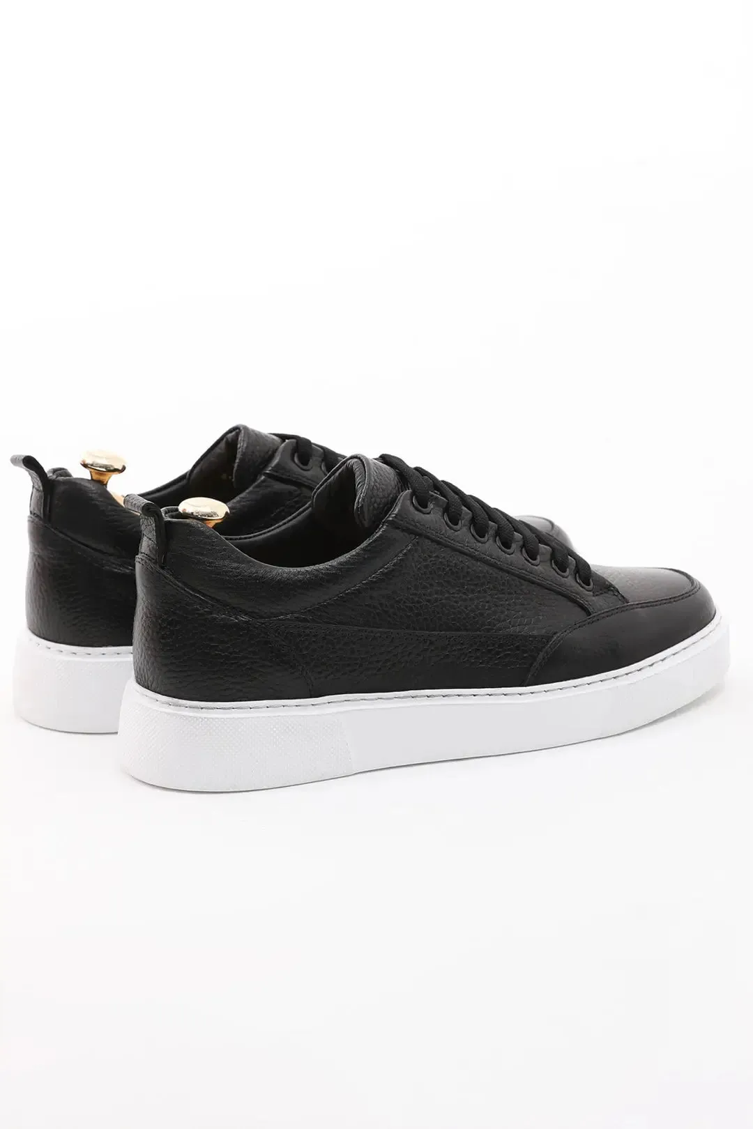 Black Leather Sneakers