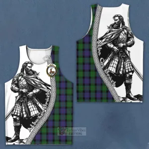 Blair Tartan Clan Crest Men's Tank Top with Highlander Warrior Celtic Style