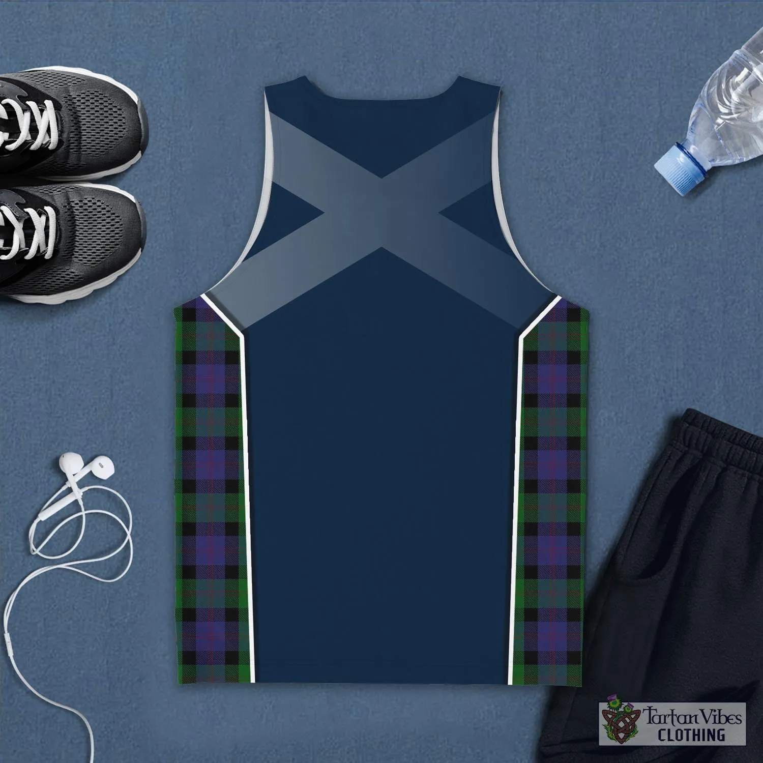 Blair Tartan Men's Tanks Top with Family Crest and Scottish Thistle Vibes Sport Style