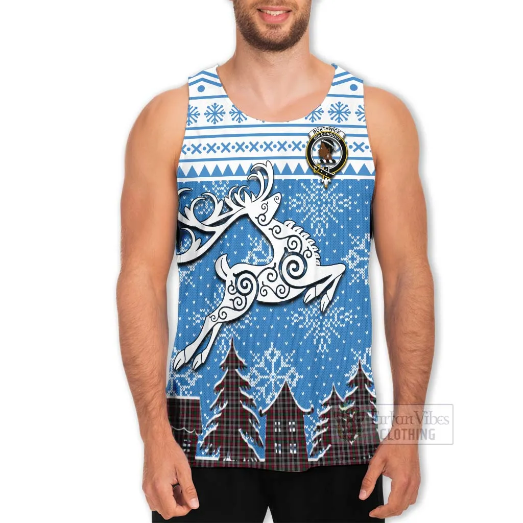 Borthwick Clan Christmas Men's Tank Top Celtic Reindeer Style