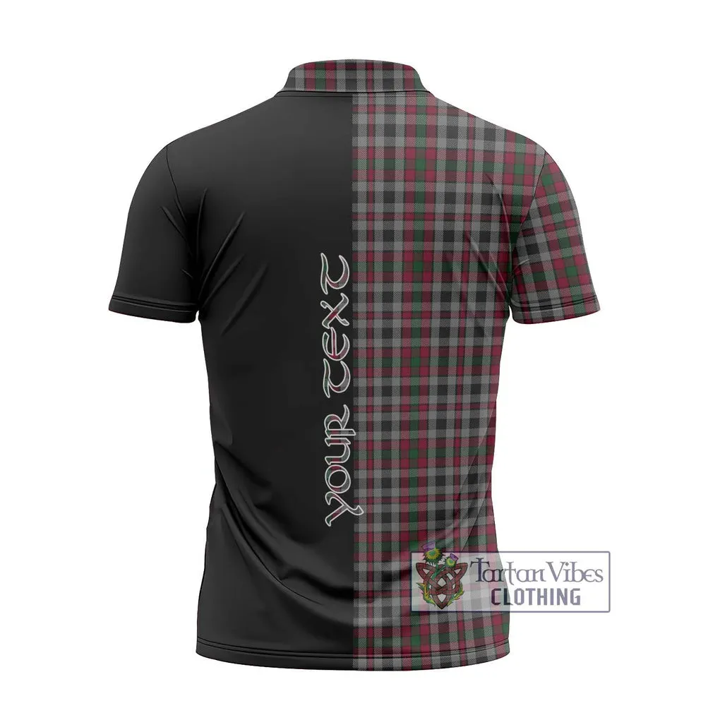 Borthwick Tartan Zipper Polo Shirt with Family Crest and Half Of Me Style