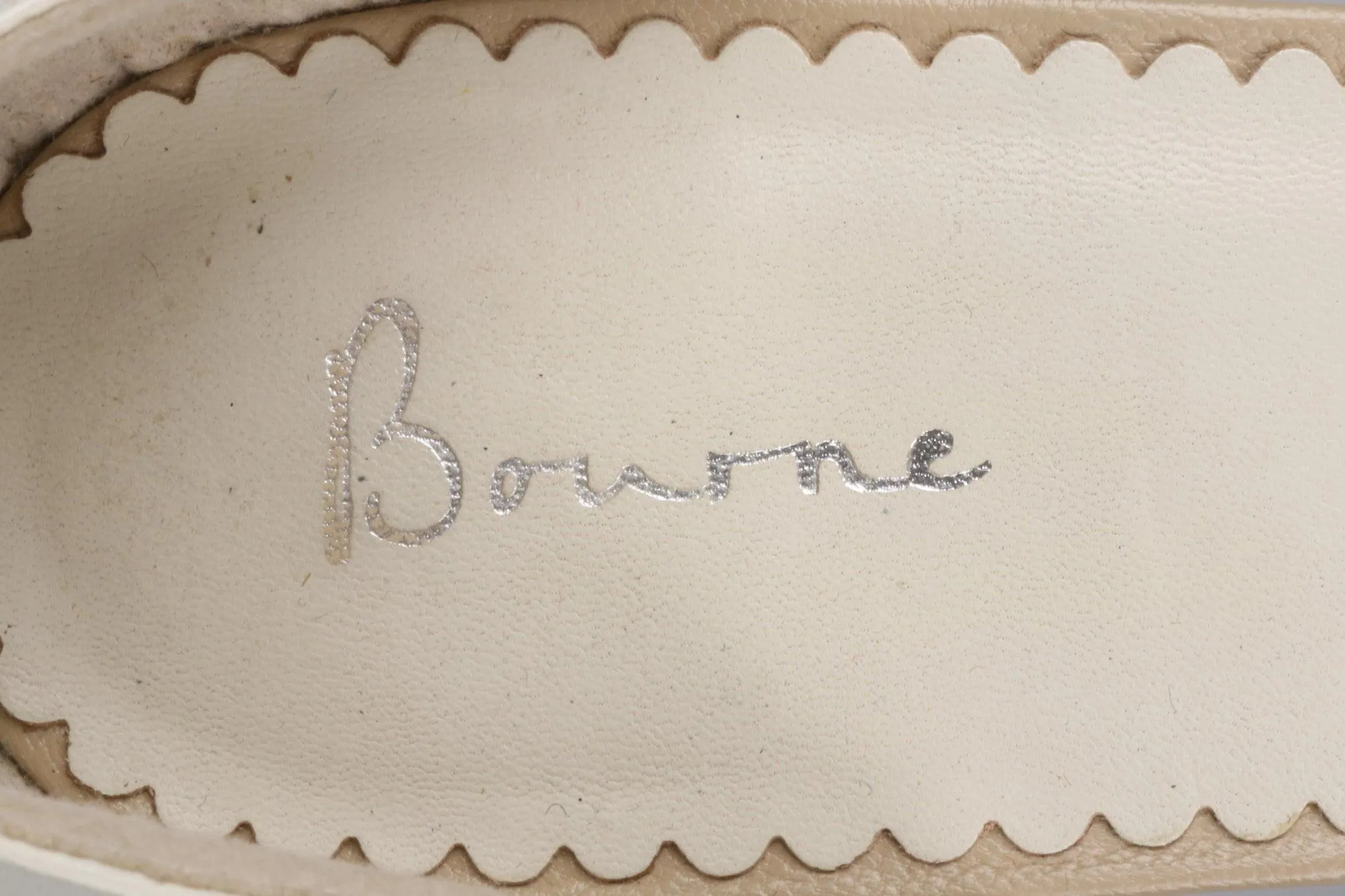 Bourne "Wilma" Stone Kid Leather Shoes Size 41 with Original Box