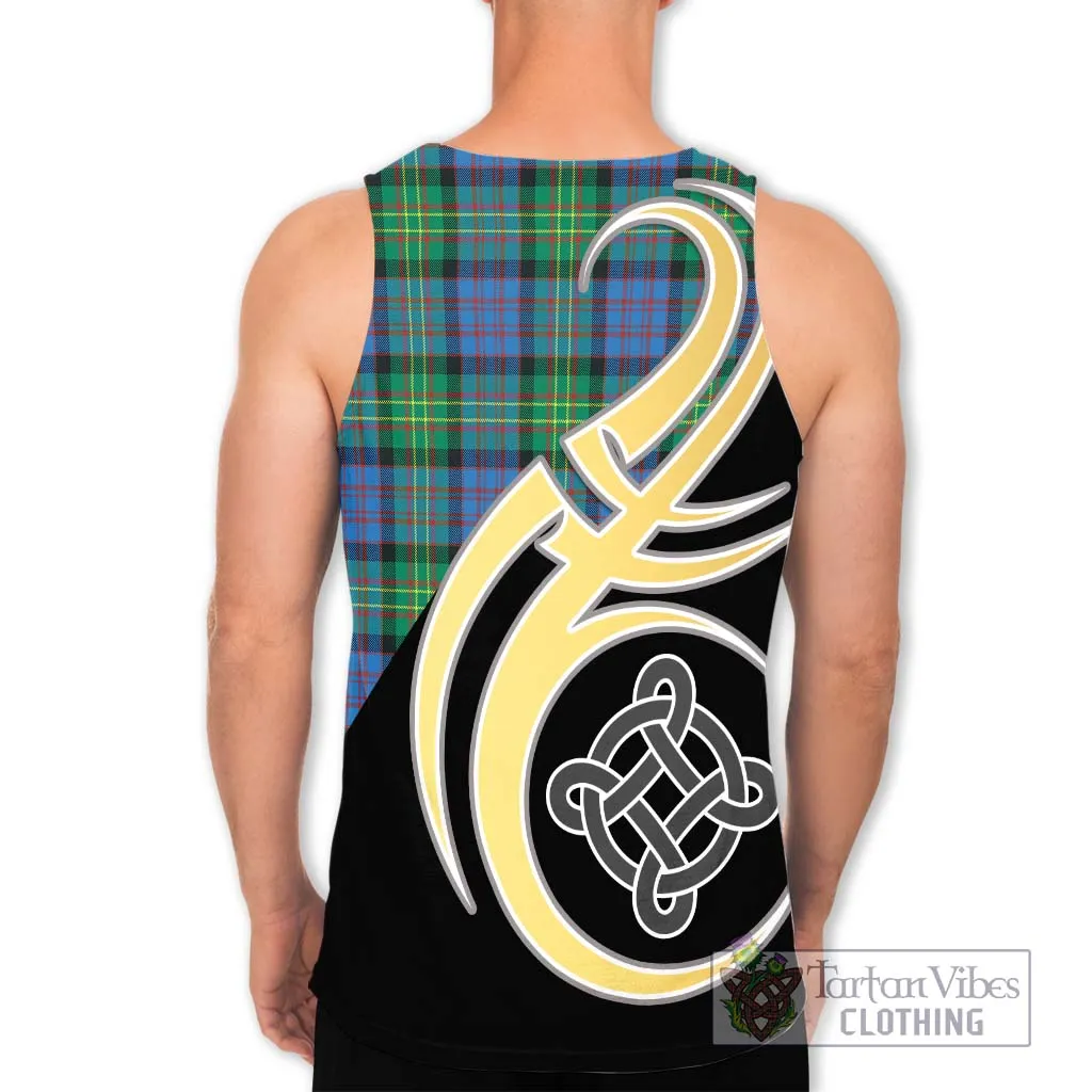 Bowie Ancient Tartan Men's Tank Top with Family Crest and Celtic Symbol Style