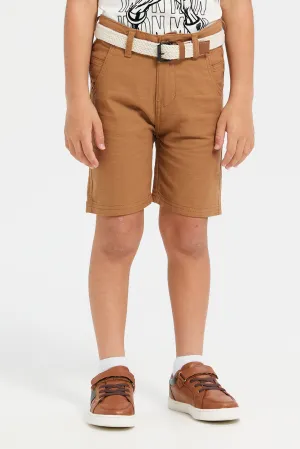 Boys Brown Belted Short