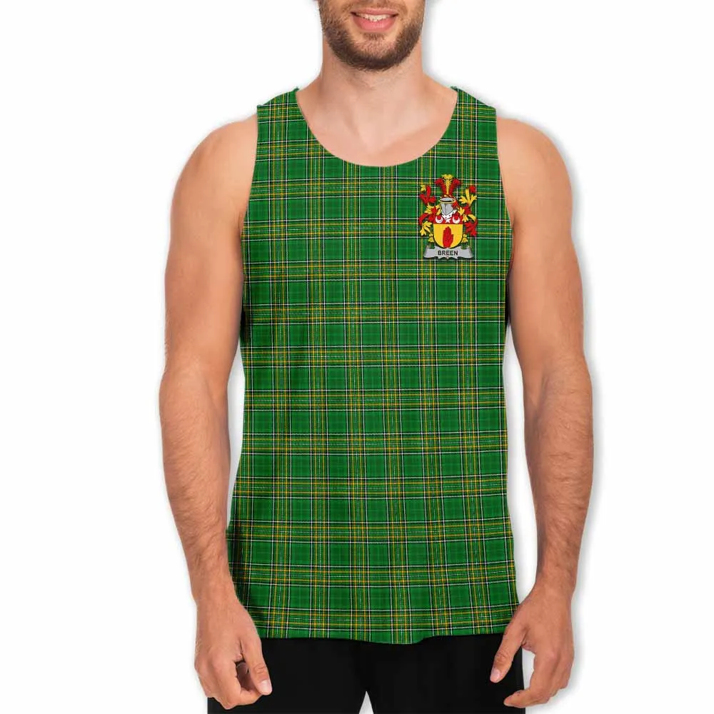 Breen Irish Clan Tartan Men's Tank Top with Coat of Arms