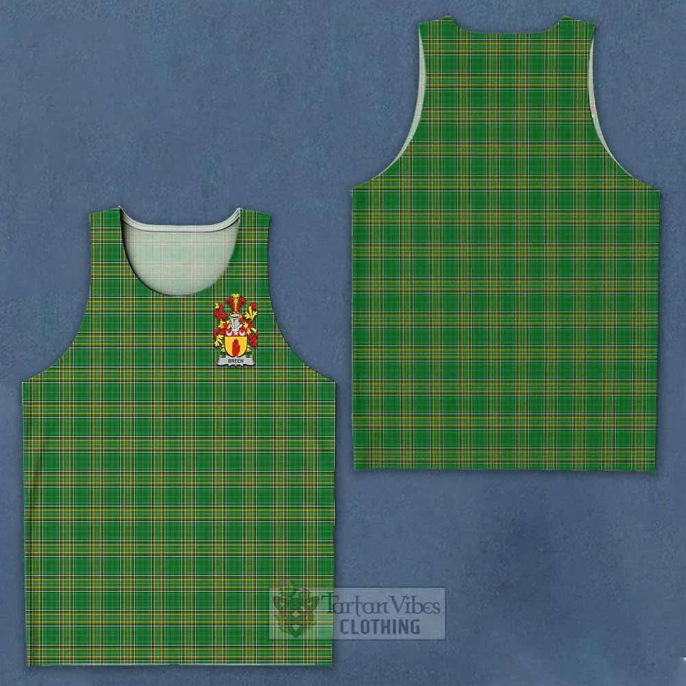 Breen Irish Clan Tartan Men's Tank Top with Coat of Arms